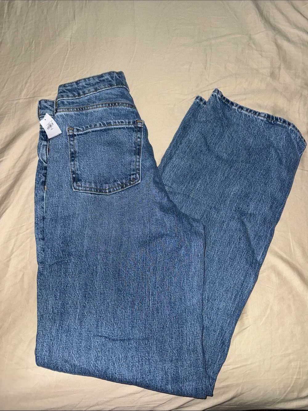 Old Navy Women's Blue High-Rise Straight Jeans